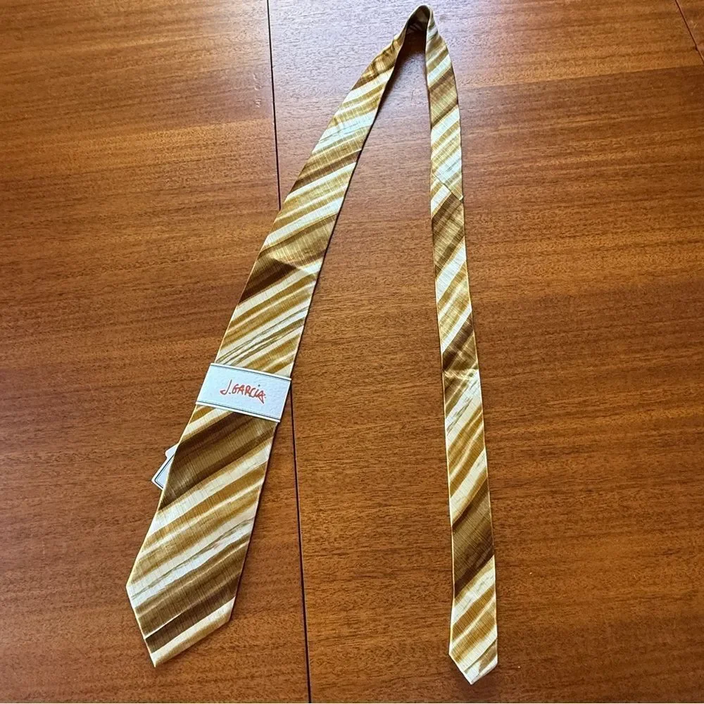 NWT Jerry Garcia 100% Silk Tie Collection Fifty-Four Northern Lights Gold White